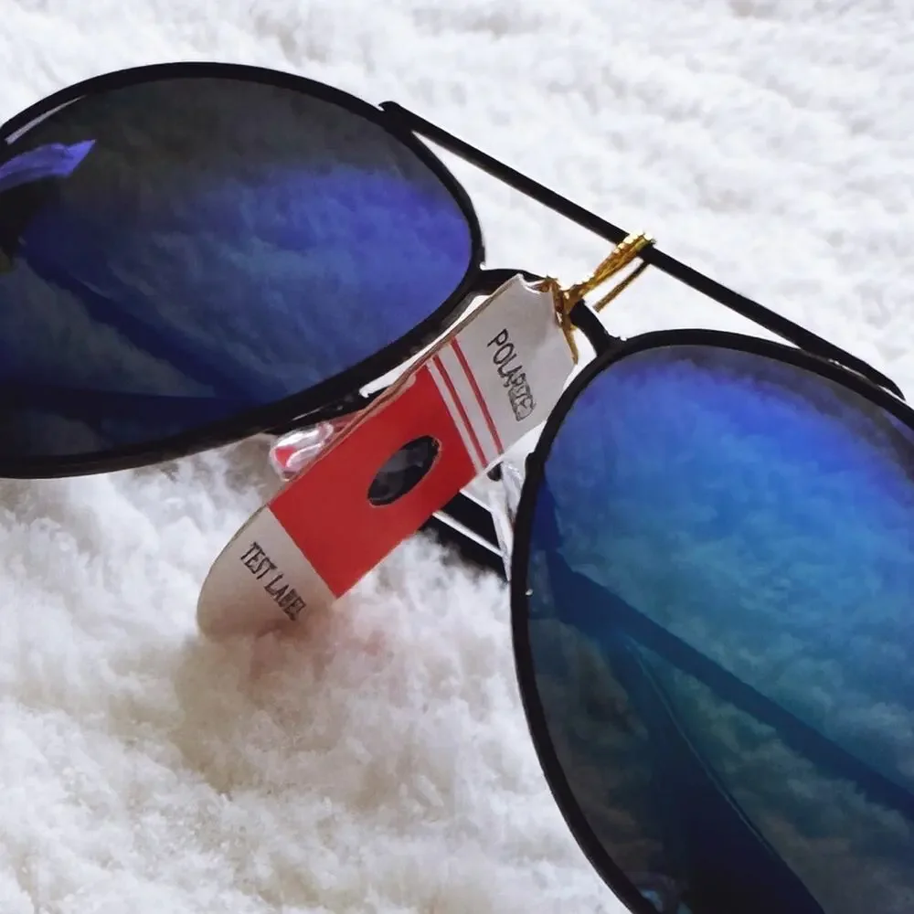 Felix Blue w/Black Rim Mirrored Sunglasses